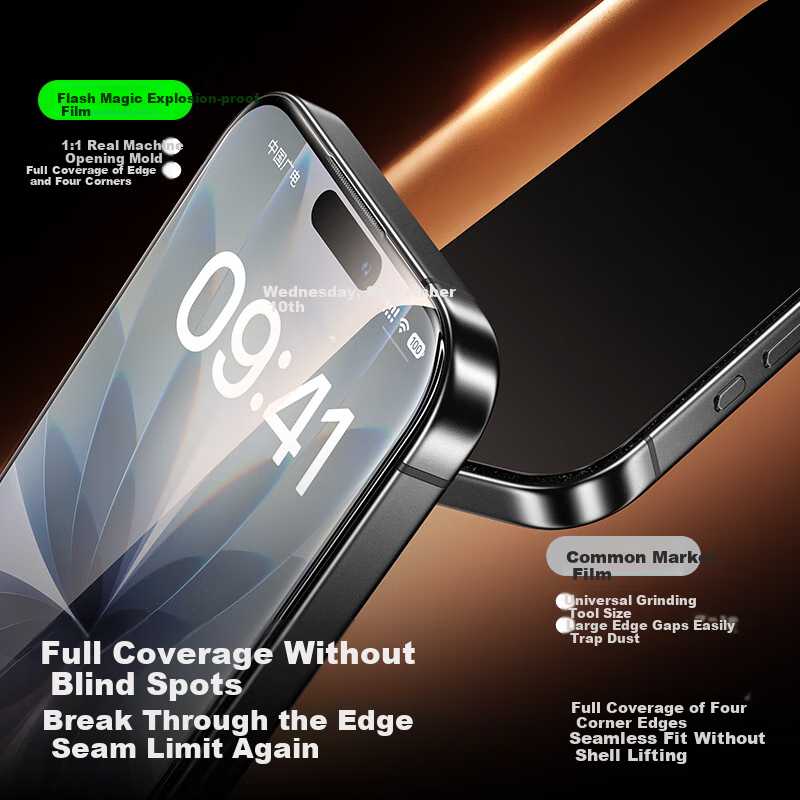 Защитное стекло SmartDevil для iPhone 17 / 16 Pro, полное покрытие, HD, антибликовое, противоударное, 2 шт.