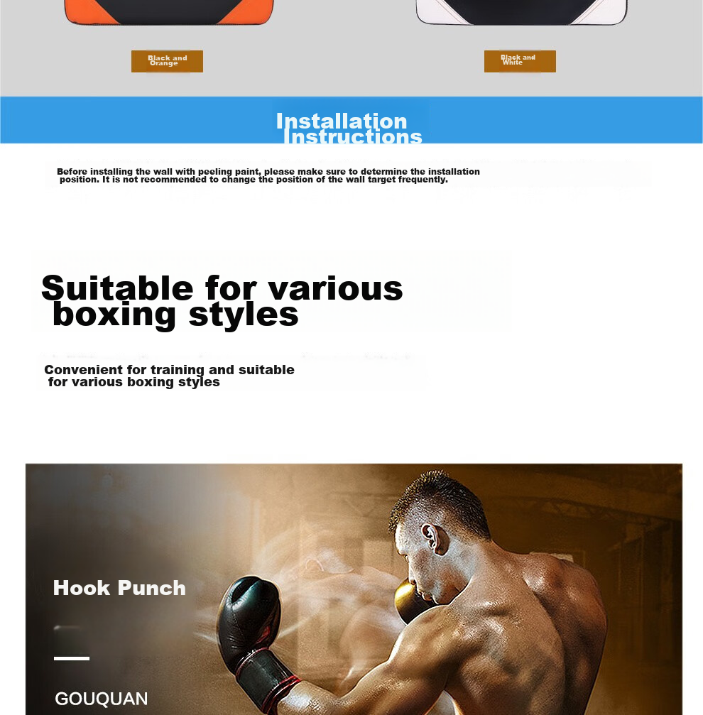 Jingpai Wall Target, Home Fitness Square Target, Kickboxing Foot Target, Boxing Sandbag Leg Target, Wall-Pasted Punching Target, Hand Target, Taekwondo Target 15