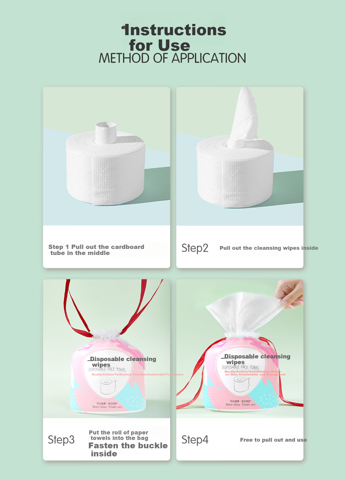 Ankexin Hanging Facial Cleansing Wipes, Soft And Fluffy, for Dry And Wet Use, Extra Large And Thick, Disposable Facial Cleansing Wipes, 200 Sheets*2 Packs 16