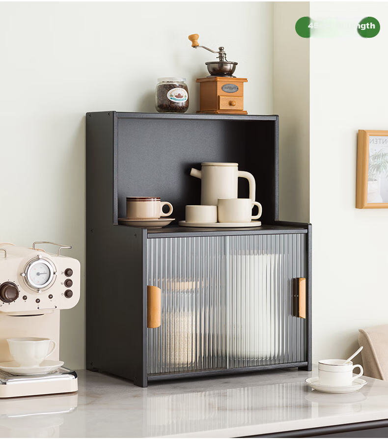 Laozhujiang Multi-Layer Desktop Cup Holder, Kitchen Countertop Storage Rack, Water Cup Organizer Cabinet, Tableware Storage Shelf, Table Seasoning Rack, 45cm Long 23