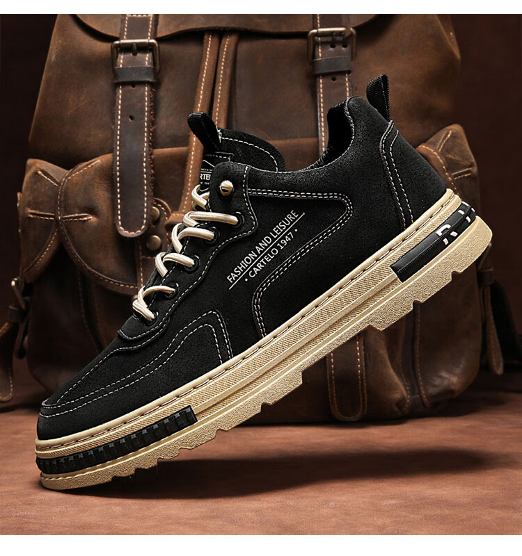 CARTELO Men's Summer Trendy 2026 Fashion Casual Slip-On Martin Sneakers Boots Black Size 42 7