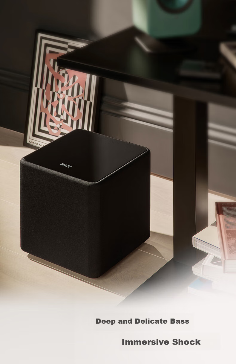 KEF Kube 8 MIE High-Power Active Subwoofer, Home Theater Super Bass Speaker, Low-Frequency Loudspeaker, One Piece, Black, Graduation Gift 1