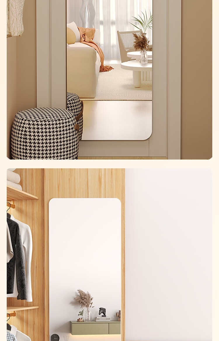 Anerya Soft Wall-Mounted Self-Adhesive Full-Length Acrylic Mirror Sticker Home HD Dressing Mirror Dormitory Try-On Mirror 11