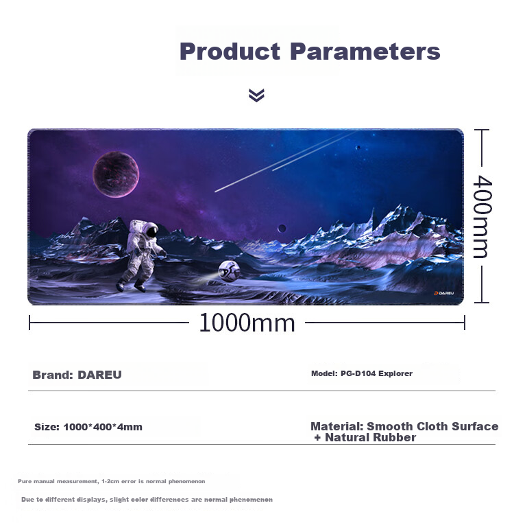 DAREU Gaming Mouse Pad, FPS Smooth Thickened Precision Edge-Locked, Computer Keyboard Office Extra Large Desk Mat, Exploration 1000*400*4mm, Unyielding Contract 6