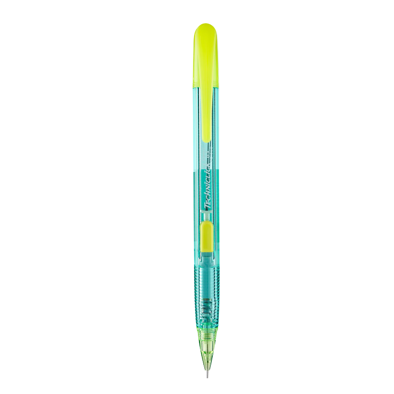 Pentel [Best-Selling Product] 0.5 Side-Press Mechanical Pencil, Student Drawing Automatic Pencil with Eraser PD105C Color-Block Limited Edition, Yellow-Gree