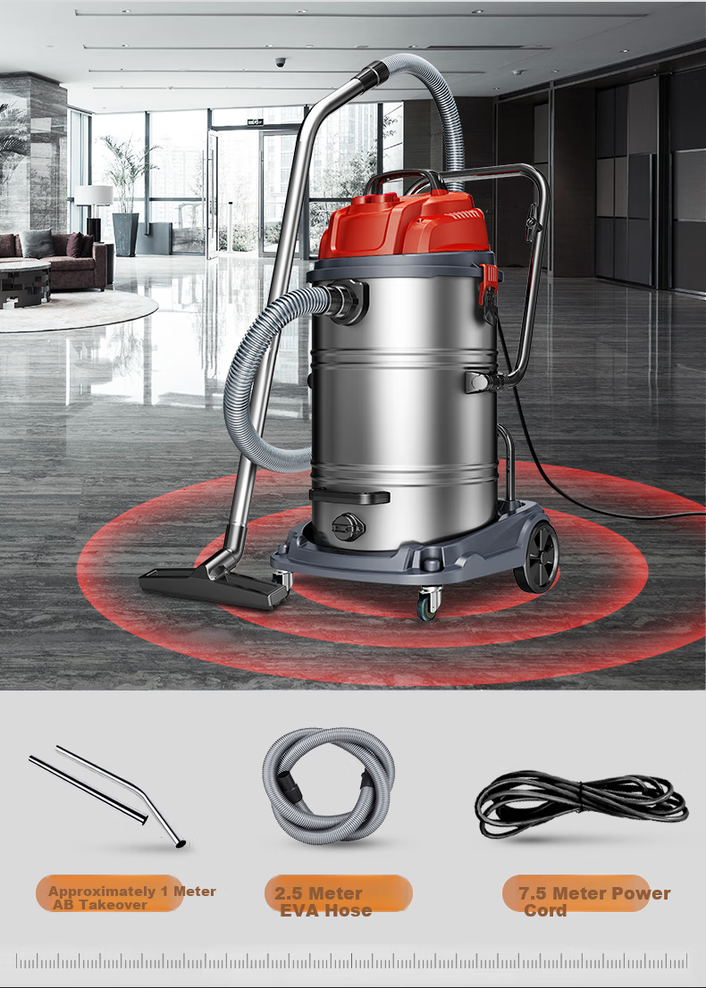 Jienuo 3200W Commercial Industrial High-Suction Vacuum Cleaner for Workshop And Factory, Powerful Wet And Dry Dual-Use Dust Removal Machine with 70L Large Capacity JN309 Floor Brush Deluxe Model 9