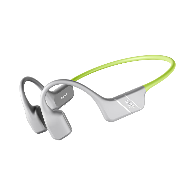Aigo Bluetooth Earphones True Bone Conduction Earbuds Over-Ear Sports Wireless IP68 Dustproof Waterproof MP3 Compatible for Kids Running Cycling GS08max Green