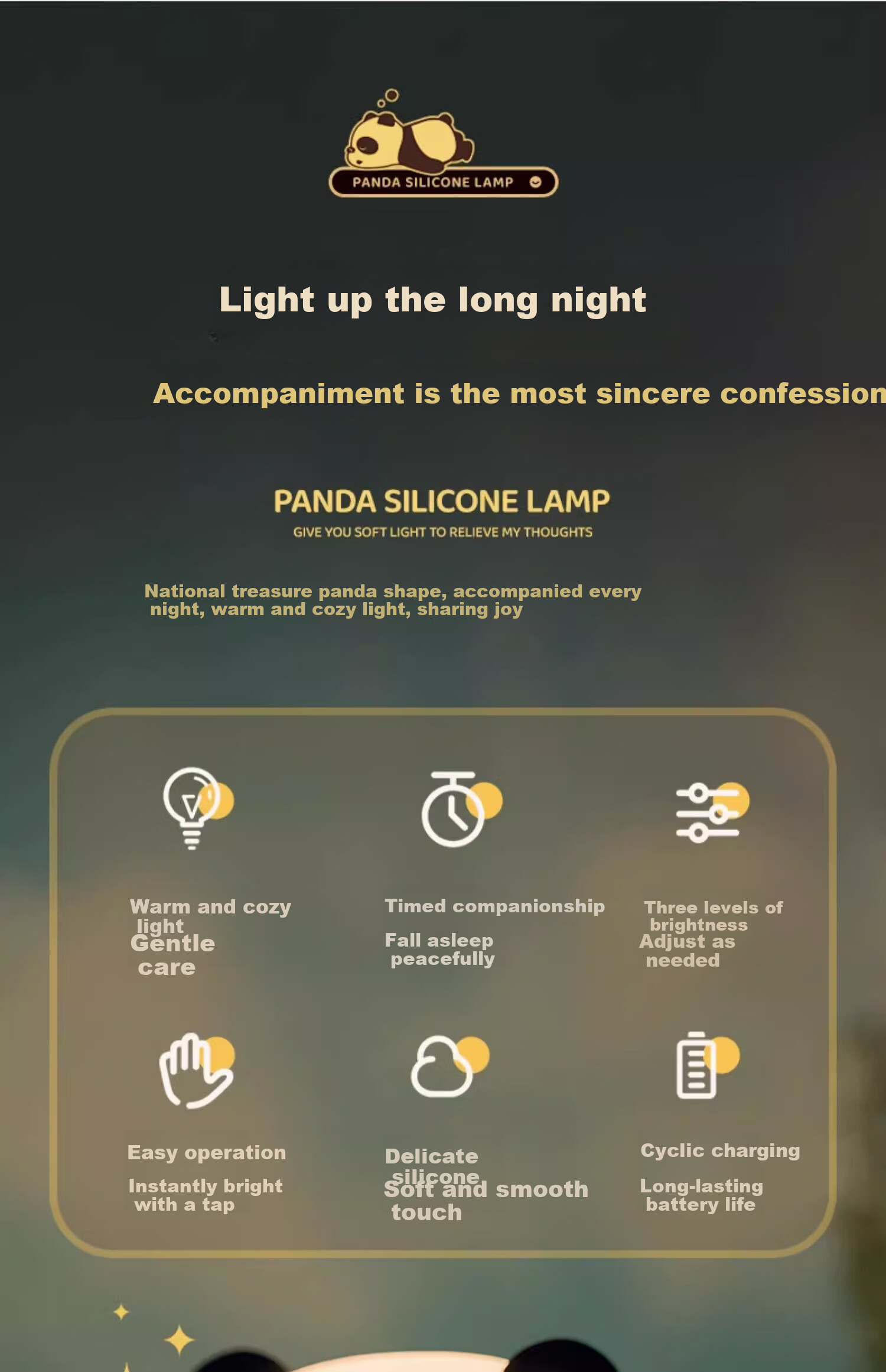 Kufire Night Light, Bedroom Sleep Lamp, Bedside Lamp, Children's Eye Protection, Baby Feeding Light, Tap Light, Practical And Stylish, Gift for Girls 3