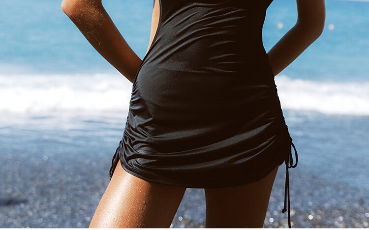 AtlanticBeach 2026 New Hollow Out Cross Strap Halter One-Piece Swimsuit for Women Vacation Hot Spring Skirt-Style Swimwear Premium Feel 15