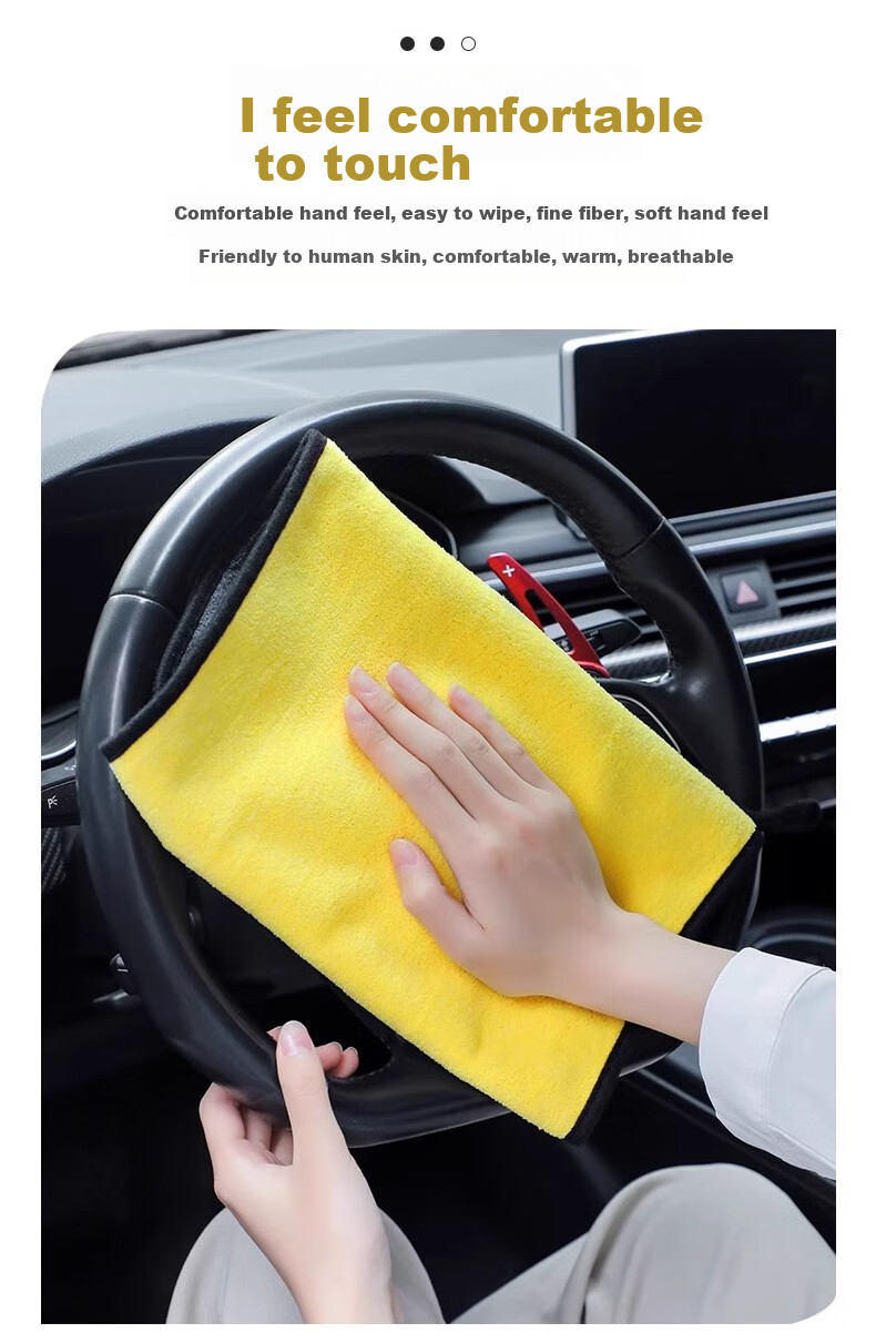 COODORA Car Wash Towel, Large Double-Sided Thick Cleaning Cloth for Car Washing, Lint-Free And Streak-Free, 75*35cm/2 Pack 4