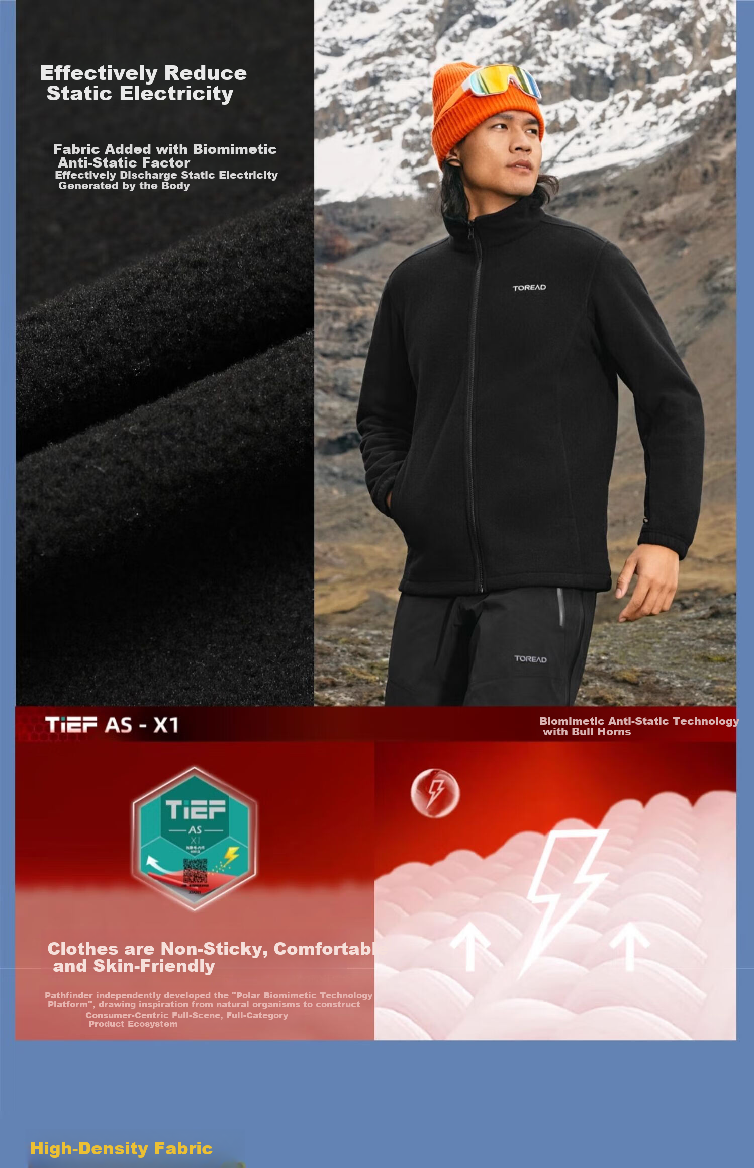 TOREAD Three-In Outdoor Professional Waterproof Windproof Mountaineering Jacket Hiking Coat, Black Men's XL 5