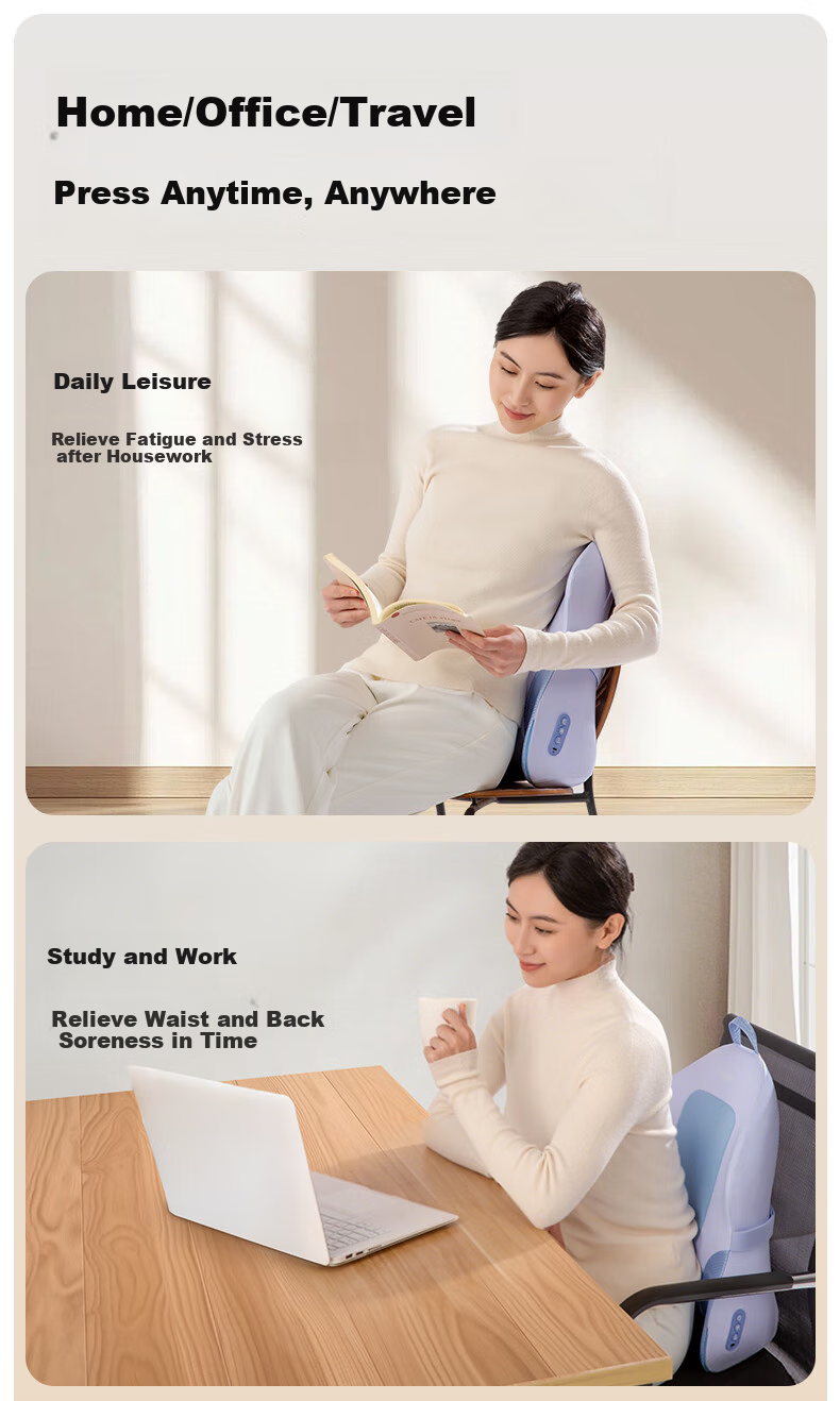 MIAOJIE MX07 Waist Massager, Walking-Style Back And Waist Massager, Kneading And Heating Pad, Lumbar Support Cushion, Spine Protection, Relieves Lower Back Muscle Strain, Gift for Parents 14
