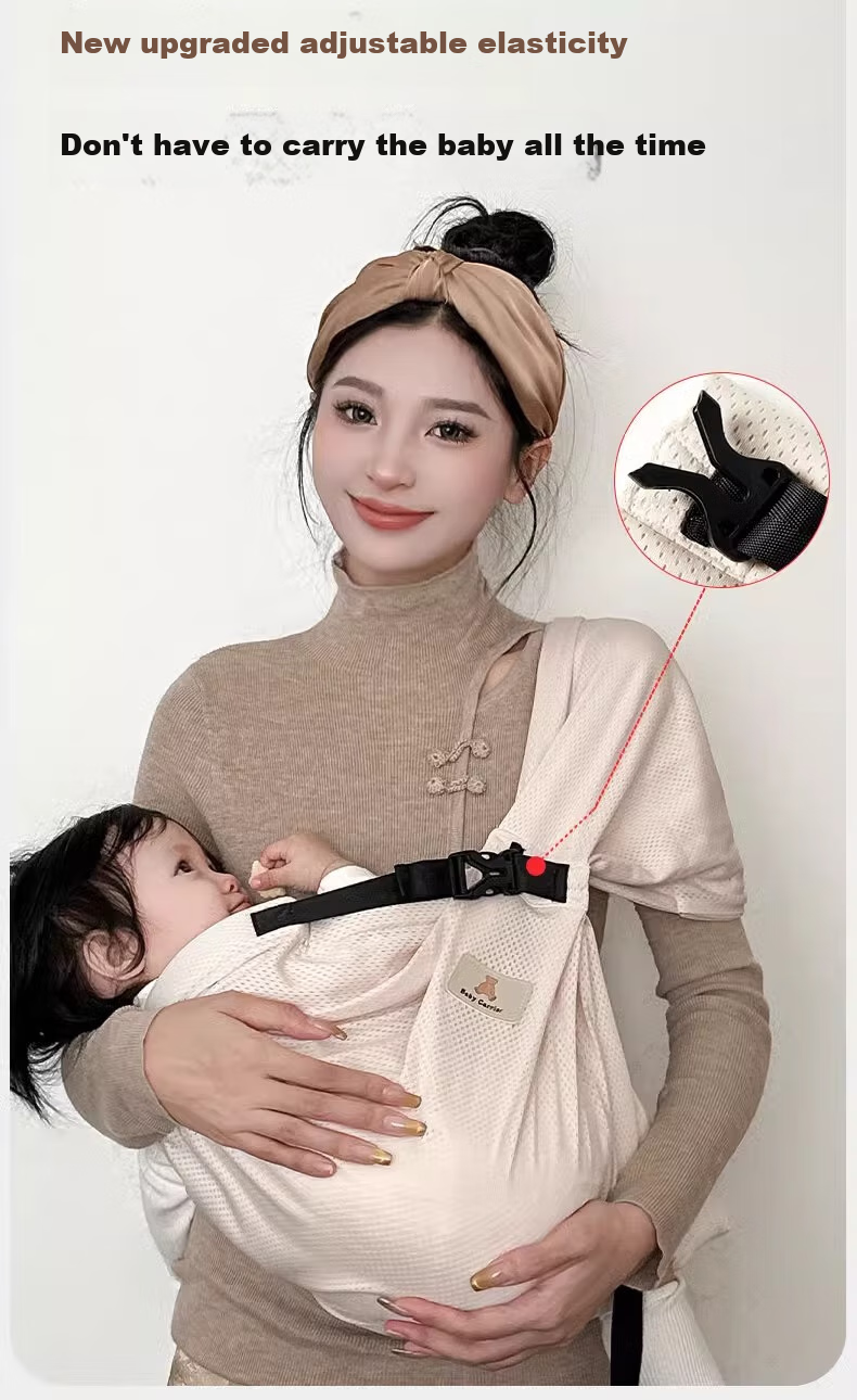 FENYE Baby Carrier, Newborn Front-Carried Breathable Comfortable Support Portable for Outings, Beige 5