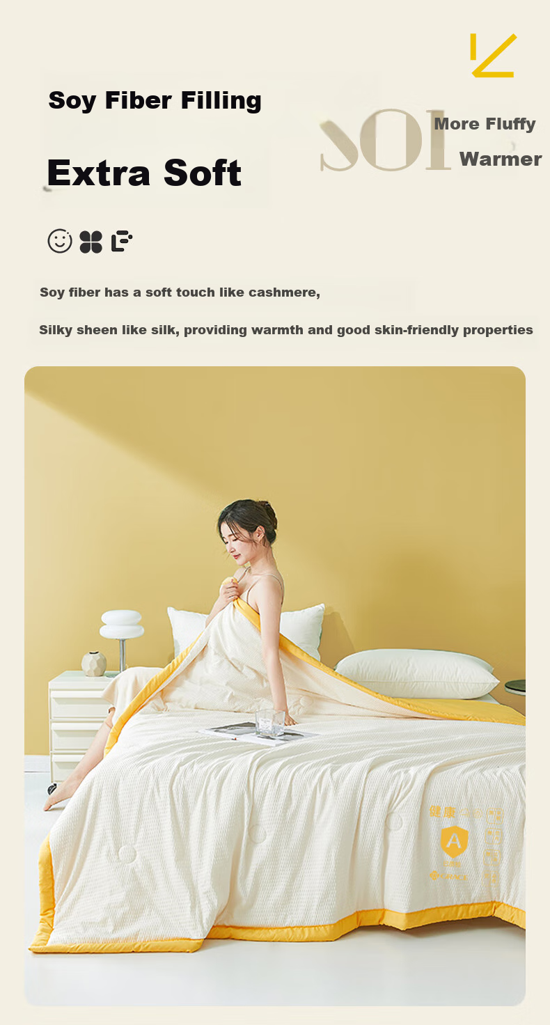 Grace Class A 10% Soy Fiber Machine Washable Summer Quilt Single Summer Air Conditioning Quilt Core Cooling Quilt 150x200cm 6