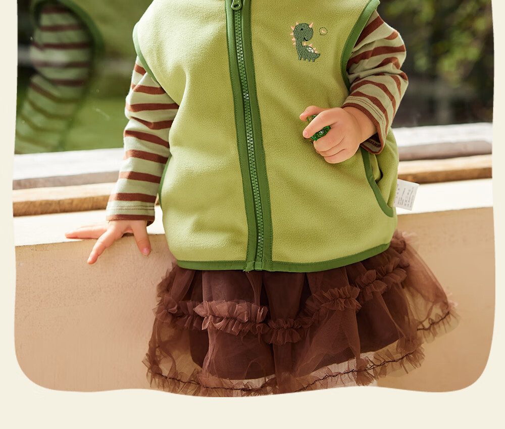 Beitaisi Children's Vest, Spring And Autumn School Uniform Essential, Infant Waistcoat, Boys And Girls Baby Fleece Vest Jacket 4