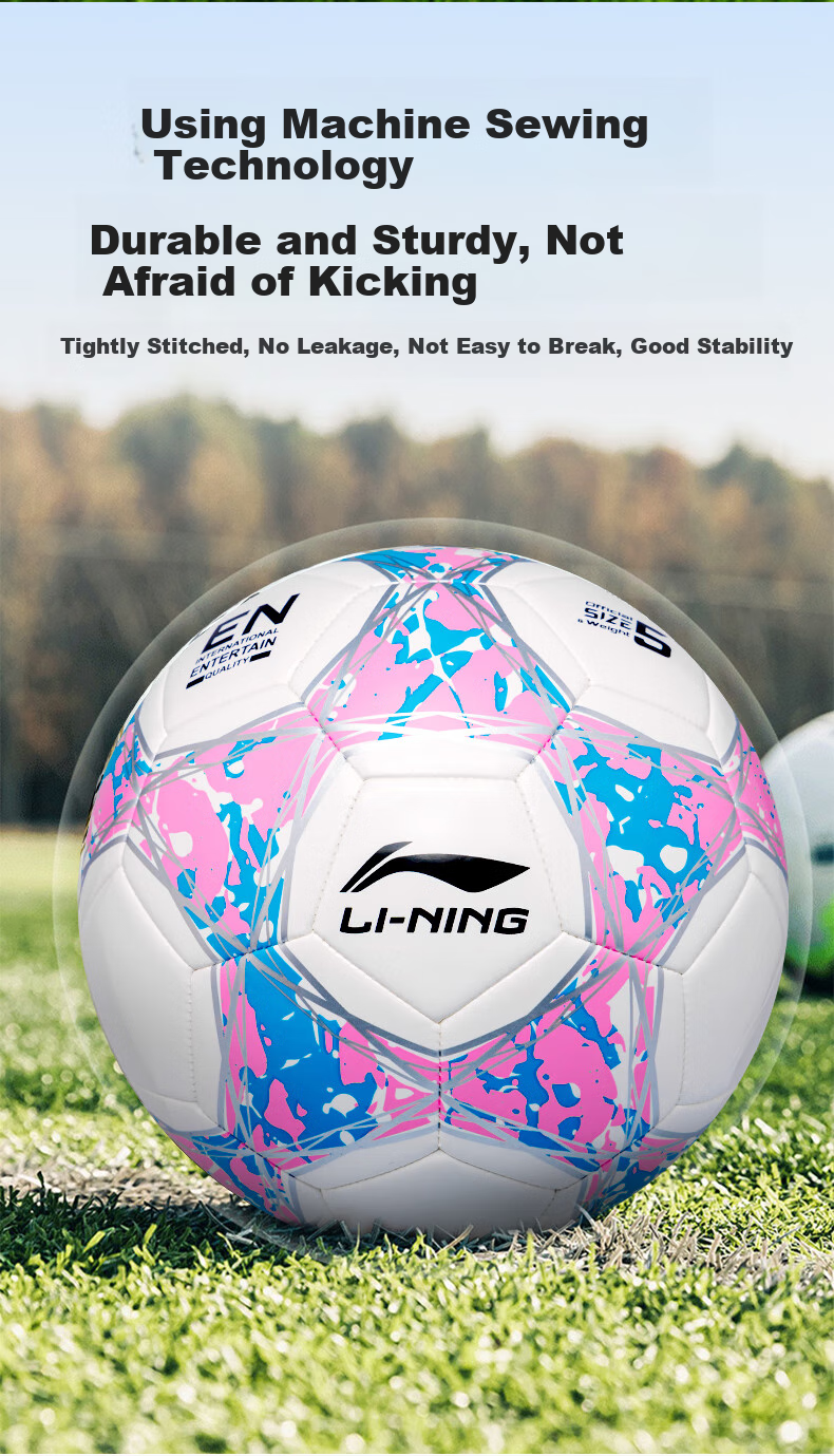 Li-Ning Soccer Ball Size 4 for Children, Elementary School Students' Competition Training, Youth Standard Student-Specific Non-Slip Material Gift, Size Four 7