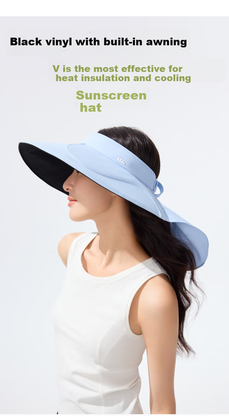 Beneunder Egg Roll Full-Circle Black Rubber Sun Protection Hat, Women's Sunhat, UV-Resistant Visor Cap, Twilight Black 3