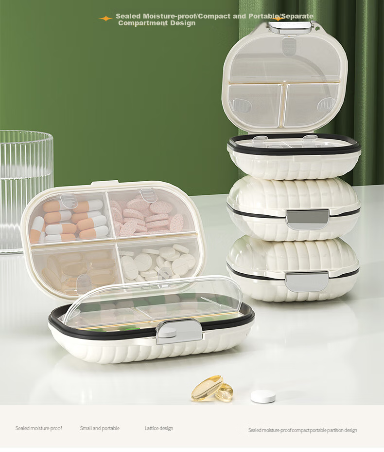 Baicaoyuan Portable Pill Organizer, Weekly Dosing Box, Seven-Day Travel Pill Dispenser, Personal Medicine Container, Sealed Moisture-Proof Large Capacity 3