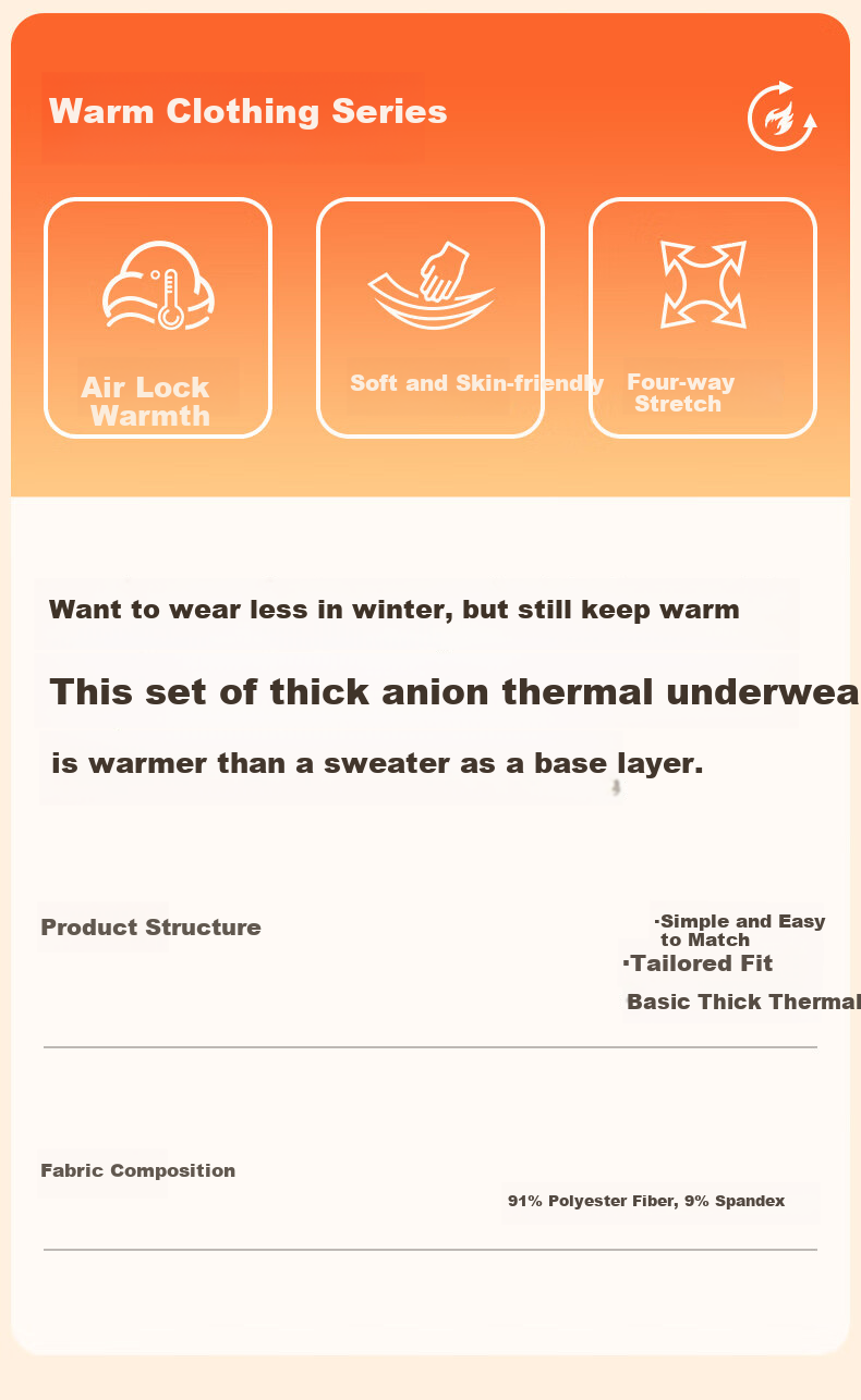 Fentengkean Thermal Underwear for Women, Thick Warm Anti-Cold Yang Ion High-Elastic Slim Base Layer Autumn Top And Pants Set, Christmas Gift 1