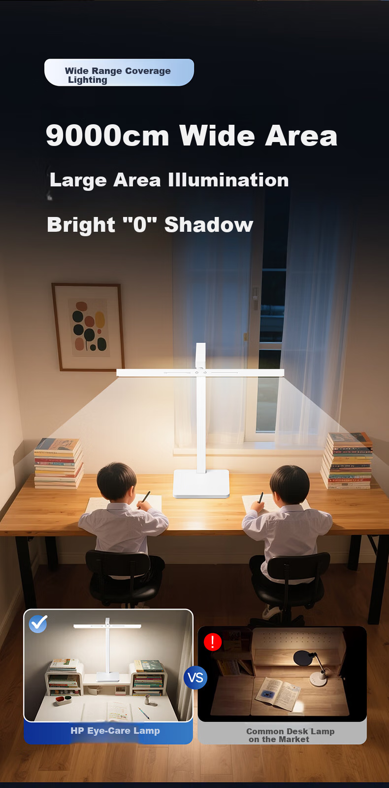 HP Pure Eye Protection Study Reading Desk Lamp for Students and Children, Bedroom Bedside Lamp with Angel Light 10