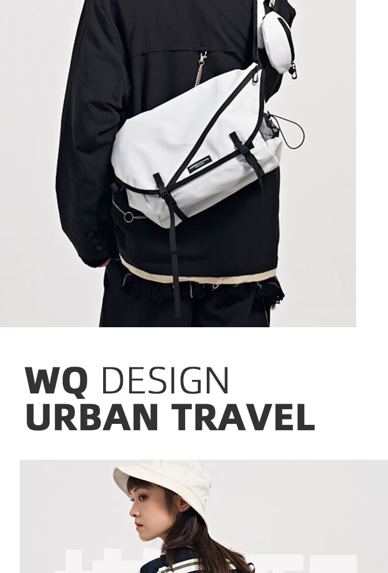 JINSHIWQ Men's Casual Commuter Large Capacity Crossbody Bag Women's Trendy Sports Shoulder Bag Upgraded Version - Large Size Interstellar White 3