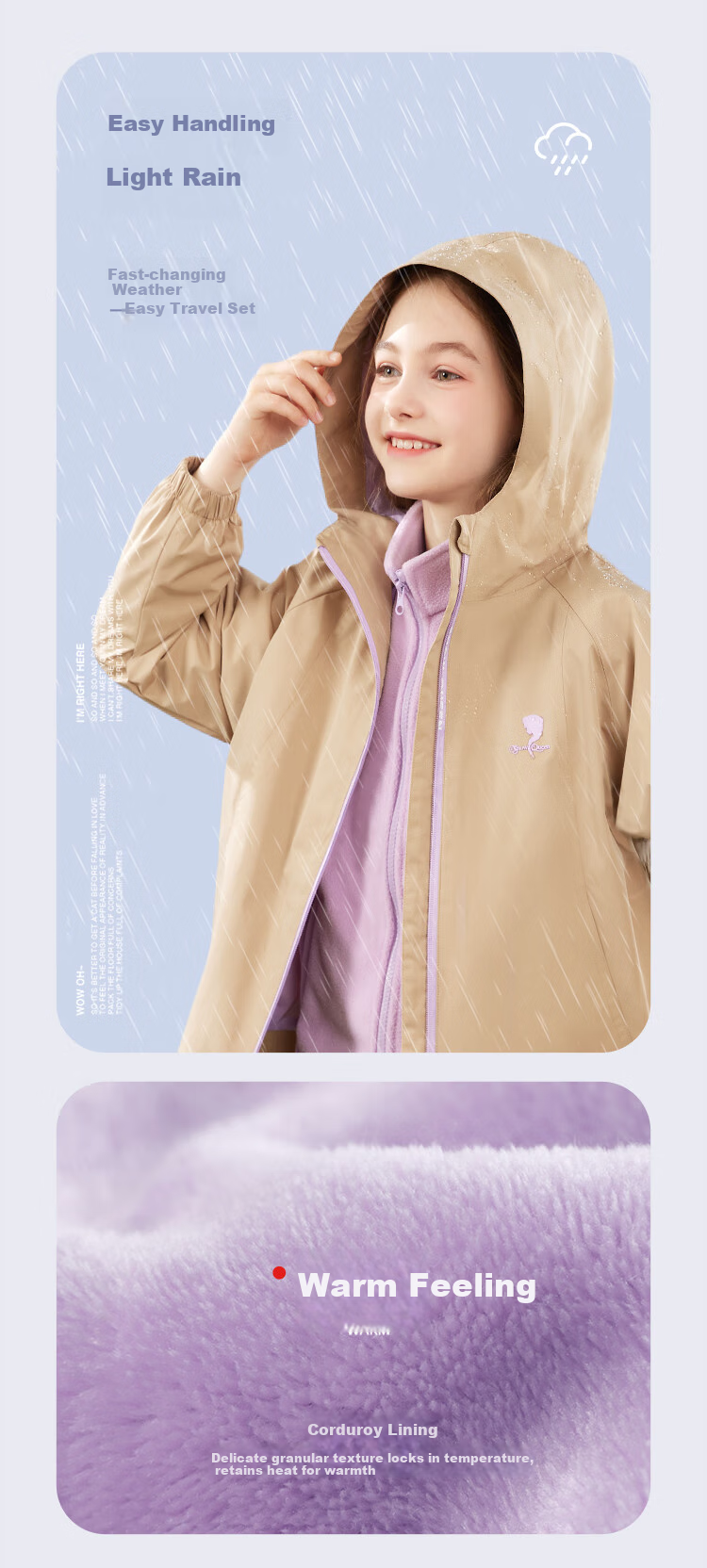 Disney Girls' Windbreaker Jacket, Autumn And Winter Children's Outdoor Windproof Coat, Detachable Three-In for Older Kids, 84050 Navy Blue, Size 130 4