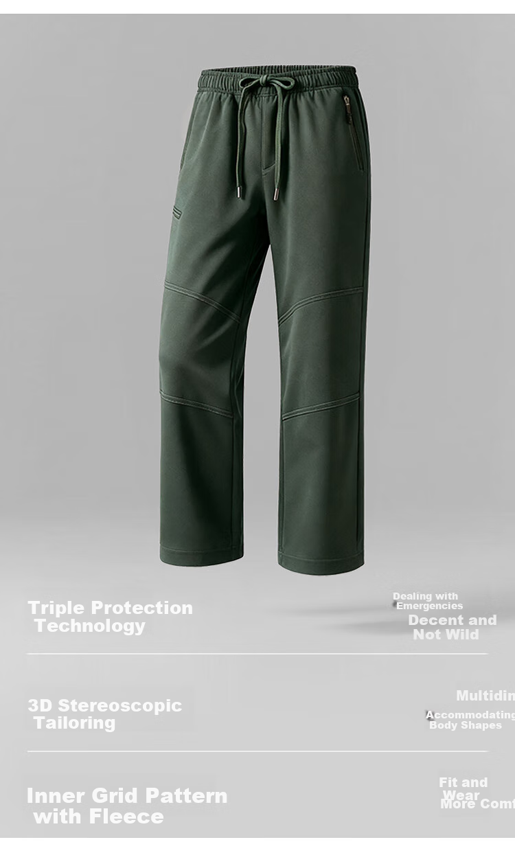 Semir Casual Pants for Men, Fleece-Lined Triple-Protection Outdoor Trousers, Winter Straight-Leg Pants with Elastic Waist, Versatile Style 109725127102 3