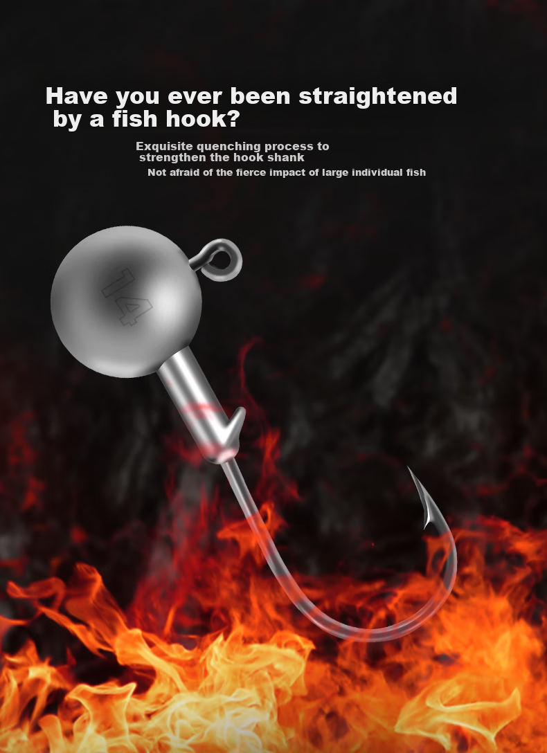 Guowangliya Lead Jig Hook Reinforced Version, 3X Lure Hook, Anti-Snagging Bottom Hook for Mandarin Fish And Bass, Soft Bait Hook, 5g/box of 20 Pieces 1