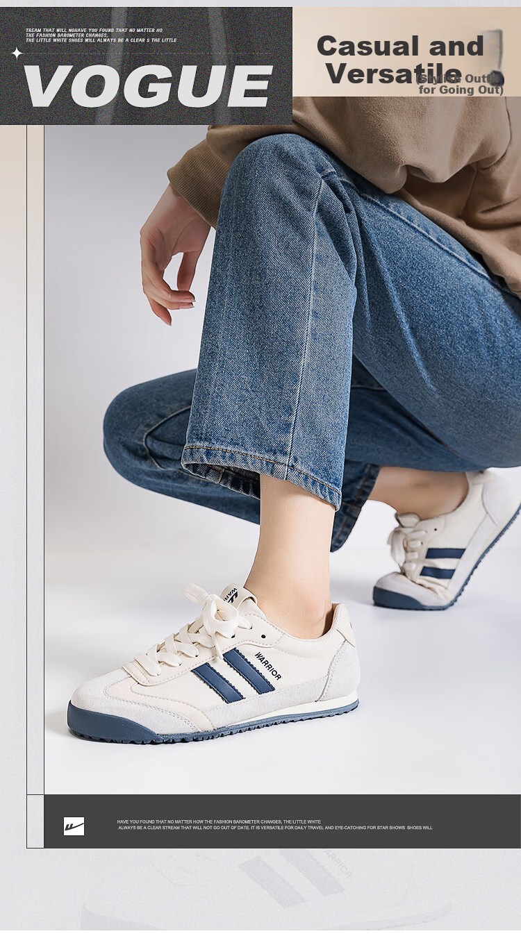 Huili Official Women's Shoes, Forrest Gump Shoes for Women, New Summer 2026 Breathable Sneakers for Women, Beige Deep Blue, Size 41 (255mm) 4