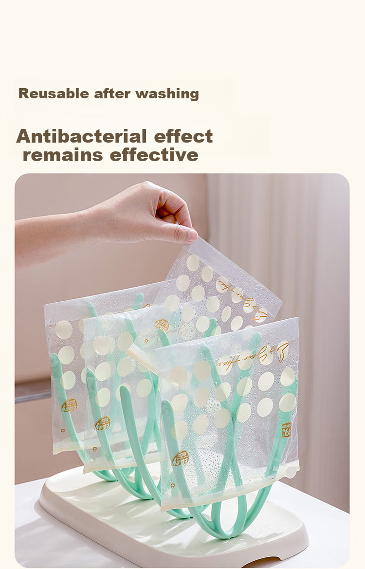 Easy Your Home Food Antibacterial Storage Bags with Zipper, Thickened Refrigerator Organizer Bags, Reusable Portion Bags, Small Size, 20 Pieces 14