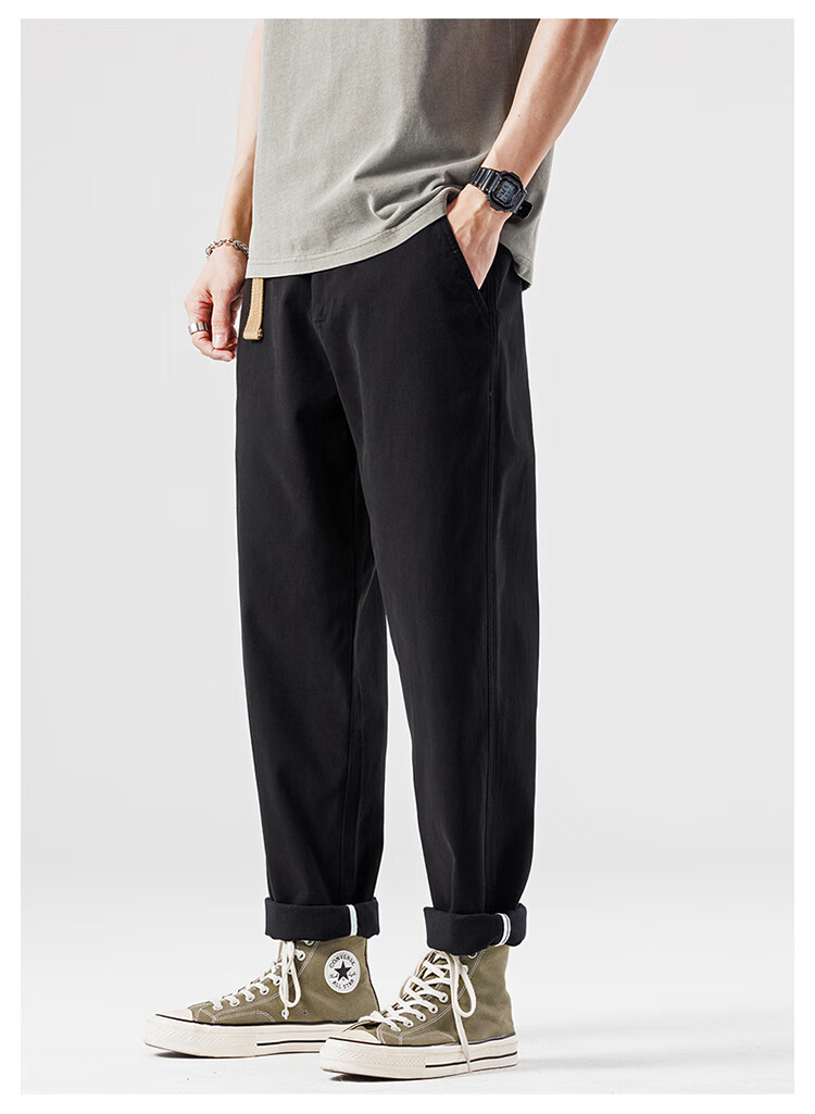 JEEP Casual Pants for Men, Loose-Fitting Trendy Spring And Summer High-End Straight-Leg Cargo Pants, Light Khaki, Size 28 12