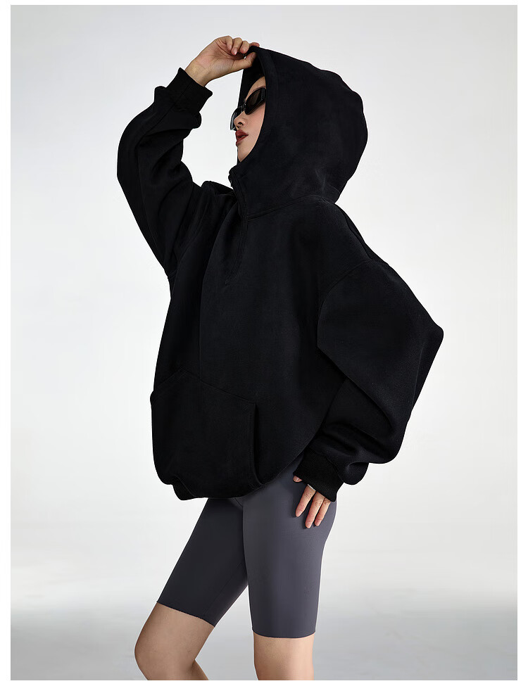 ICH MODE American Vintage Oversized Hoodie Women Spring Loose Jacket New Oversize White Flower Gray XL 14