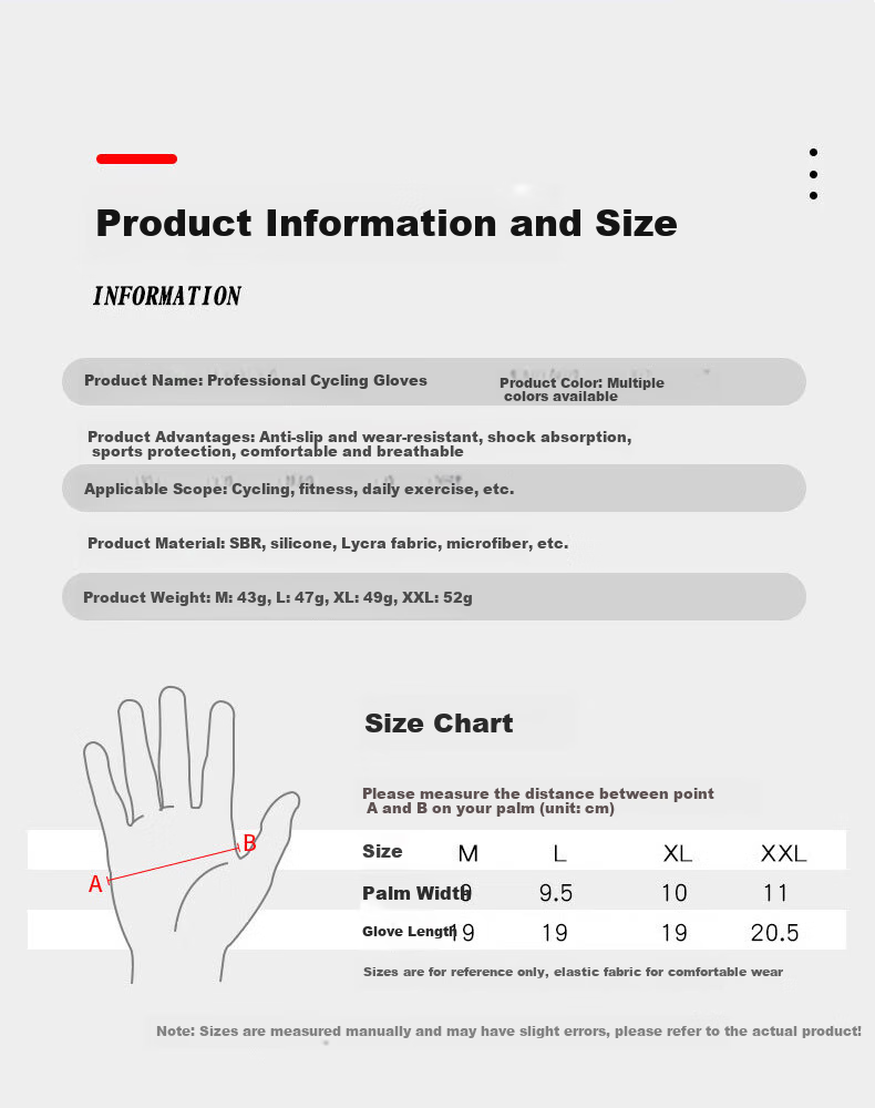 CAVALRY Cycling Gloves for Men And Women, Summer Sports Non-Slip Breathable Outdoor Half-Finger Road Bike Gloves, Red XXL 4