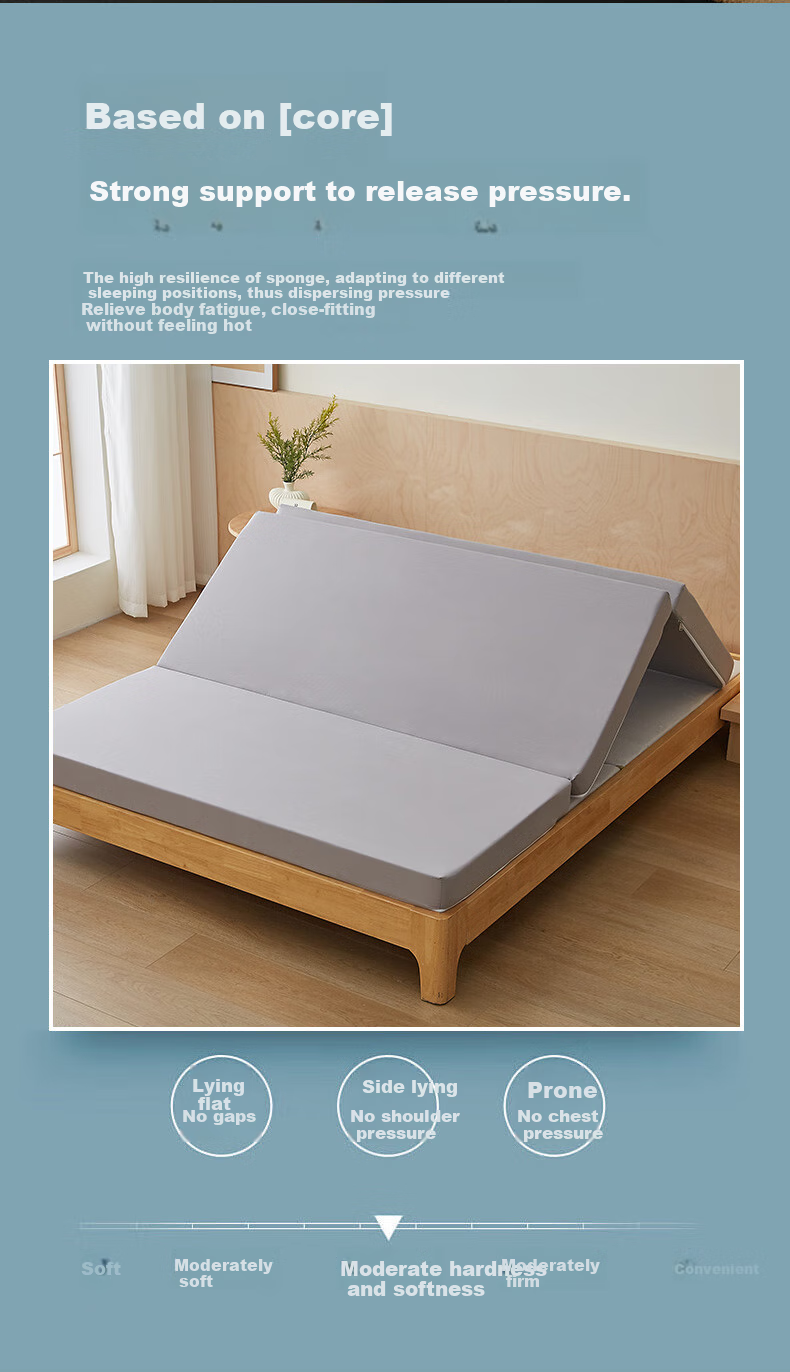 Hengyuanxiang Foldable Foam Mattress, 1.2x2 Meters, Floor Mat for Naps, Single Person Rental Apartment Tatami Bed Pad 1
