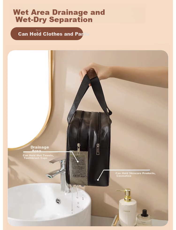 Banzheni Toiletry Bag for Men And Women, Travel Fitness Swimming Makeup Storage Bag, Underwear Organizer, Business Trip Wet And Dry Separation Waterproof Large Capacity 10