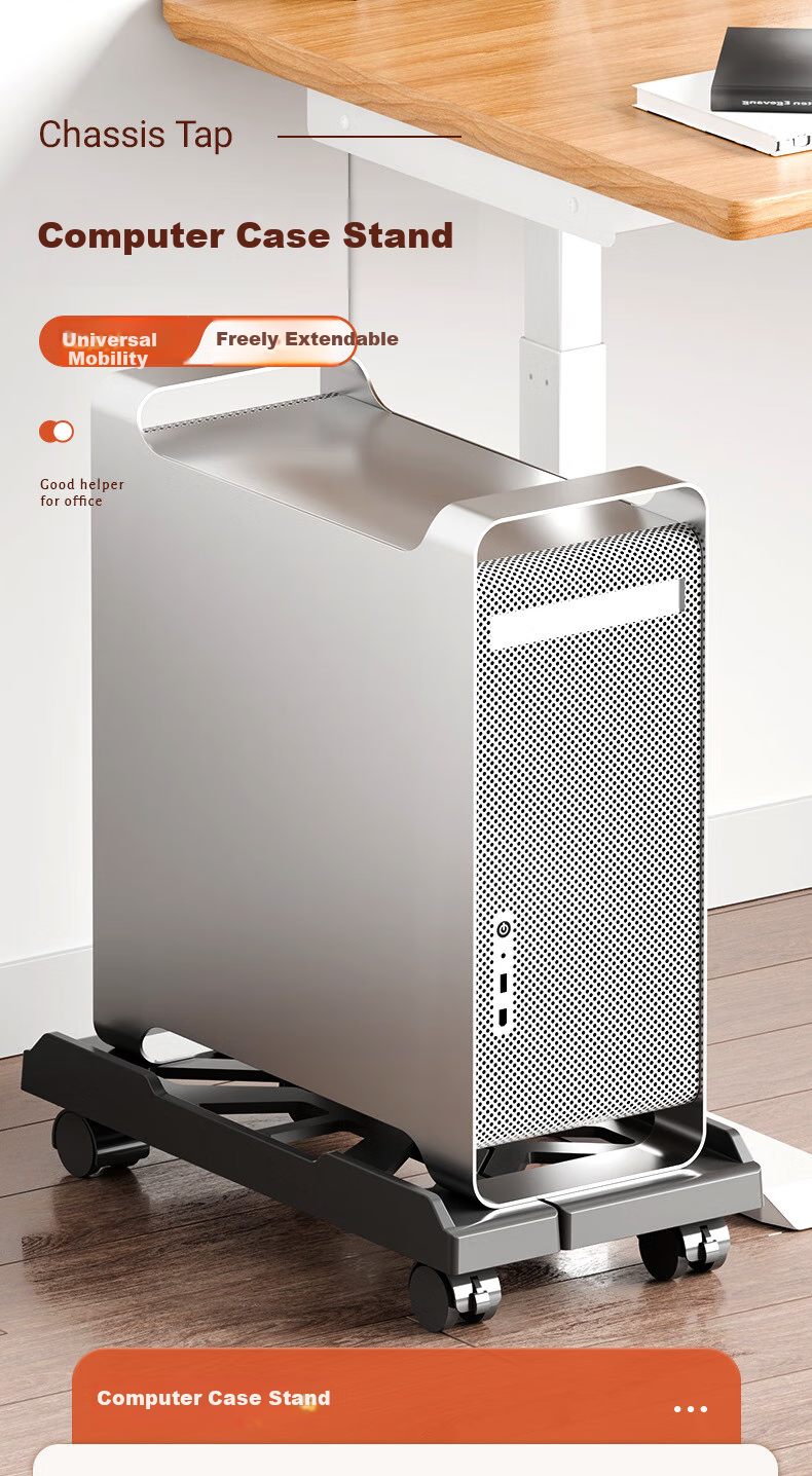 Jingjiayi Extendable Desktop Computer Stand, Movable Chassis Tray, Computer Storage Rack, Mobile Base for Workstatio 1
