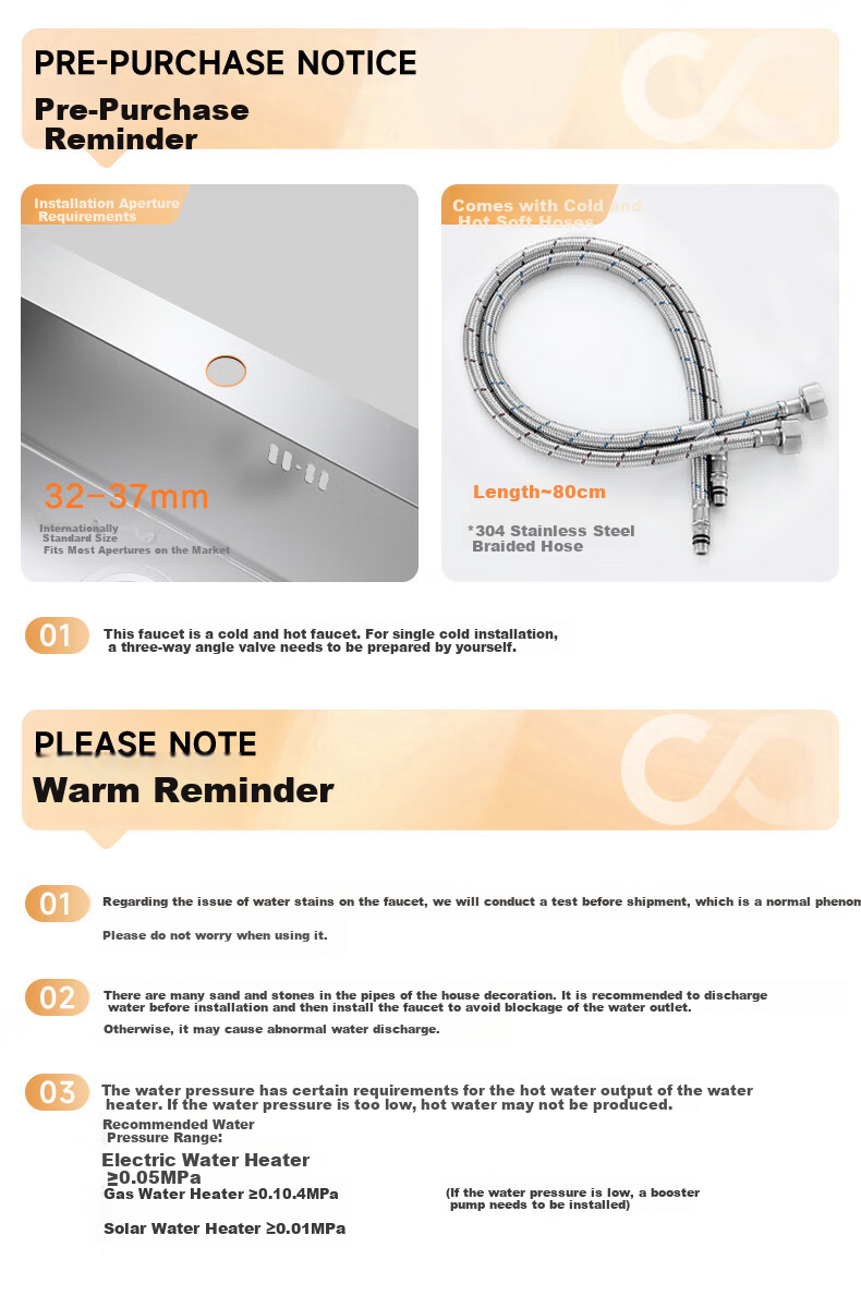 MICOE Kitchen Faucet Series, Pull-Out Type, 304 Stainless Steel, Waterfall Cold And Hot, 360° Rotating, Sink Tap for Vegetable Washing 1