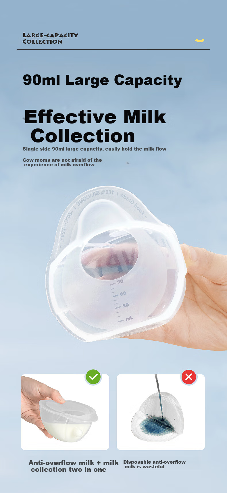 Xiaoyaxiang Manual Breast Pump, Hands-Free Anti-Leakage Milk Collector, Breast Milk Storage Device, Stable And Solid Model 11