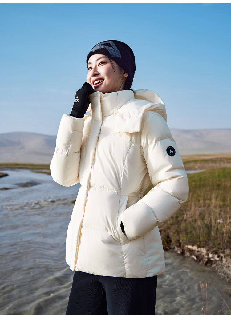 Pioneer Camp Warm Feather Women's Autumn Winter Insulated Windproof Outdoor Hooded Waist-Cinched Mid-Length Thickened Down Jacket 16