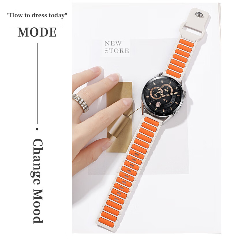 Weiqiantu Compatible Huawei Watch Band for Watch 3/4 Pro/Watch GT4/GT3/2, High-Grade Silicone Pin Buckle Strap with Herringbone Texture, 42/43mm Dial, Shimmering Purple 8