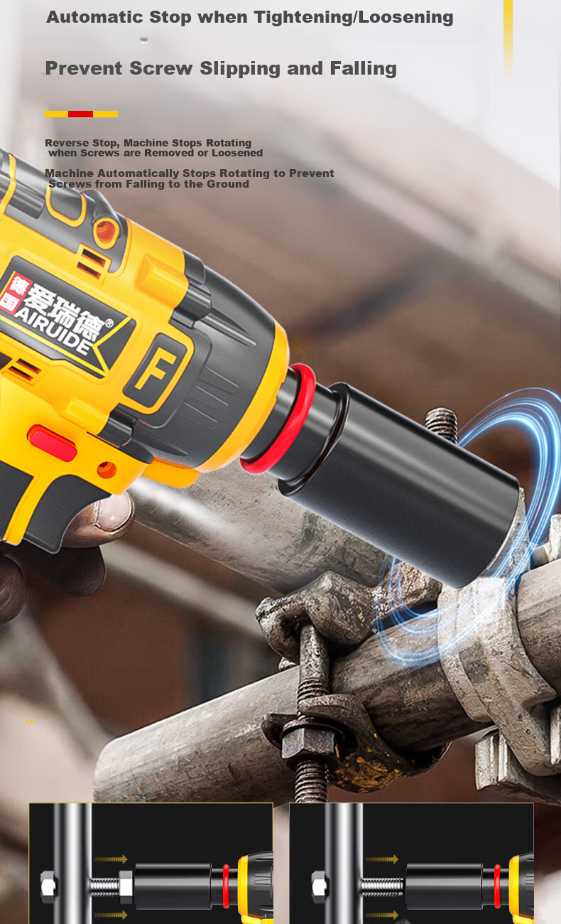 Airuide 780N Lithium Battery Electric Wrench, High Torque Brushless Electric Wrench, Impact Wrench, Electric Drill, Pneumatic Impact Wrench, Socket Set, Power Tool 17