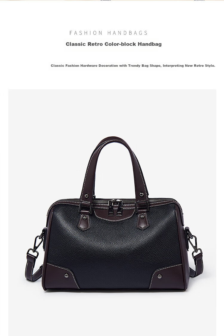 Laorentou Top-Grain Leather Women's Handbag, Large Capacity Tote Bag, Shoulder Bag, Crossbody Bag, Valentine's Day Gift 2