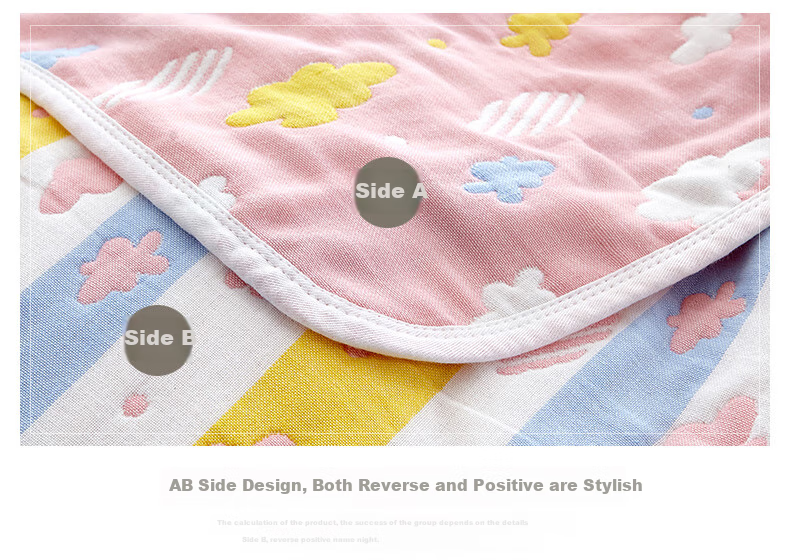Hengyuanxiang Pure Cotton Gauze Towel Blanket, Six-Layer Thickened Blanket, Single Person Summer Cool Air Conditioning Thin Blanket, Nap Blanket, 150*200cm 17