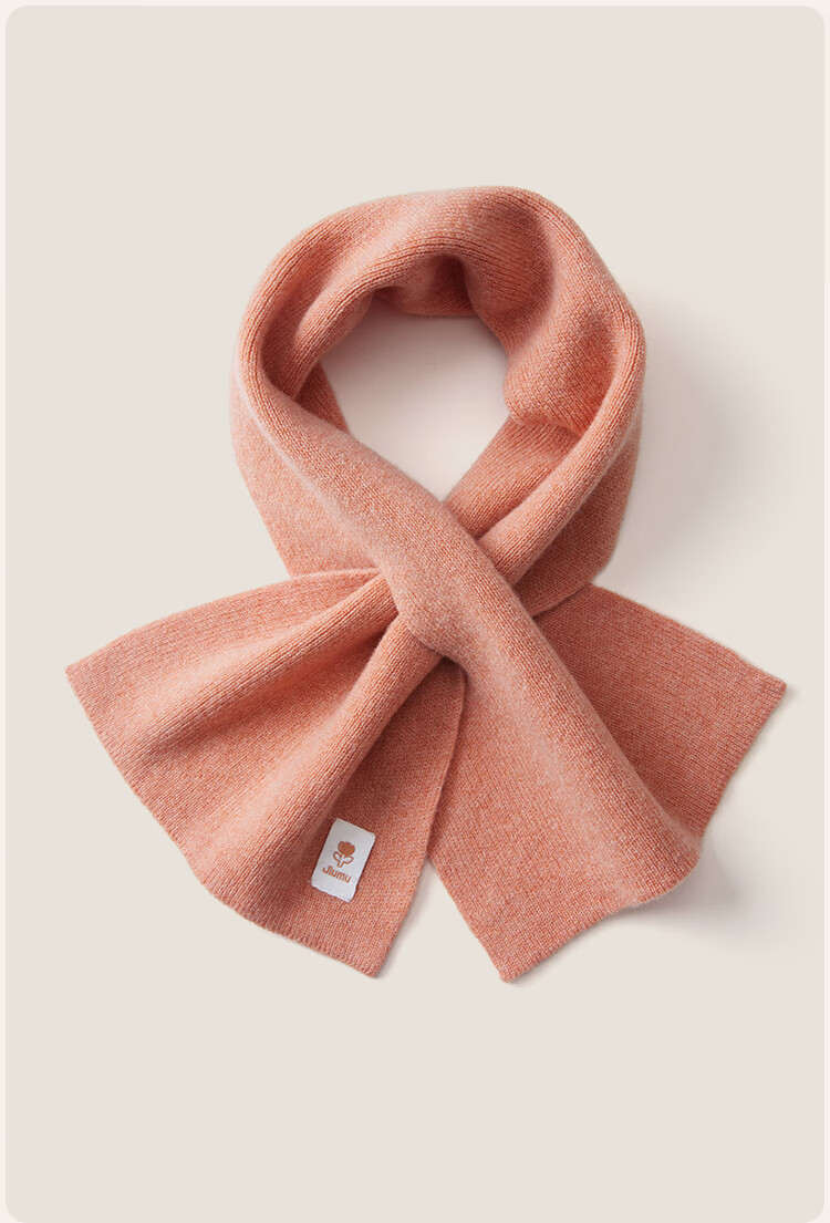 JIUMU Pure Wool Interwoven Small Scarf Women's Autumn Winter Warm Neck Warmer Lightweight Short Scarf for Girls 14