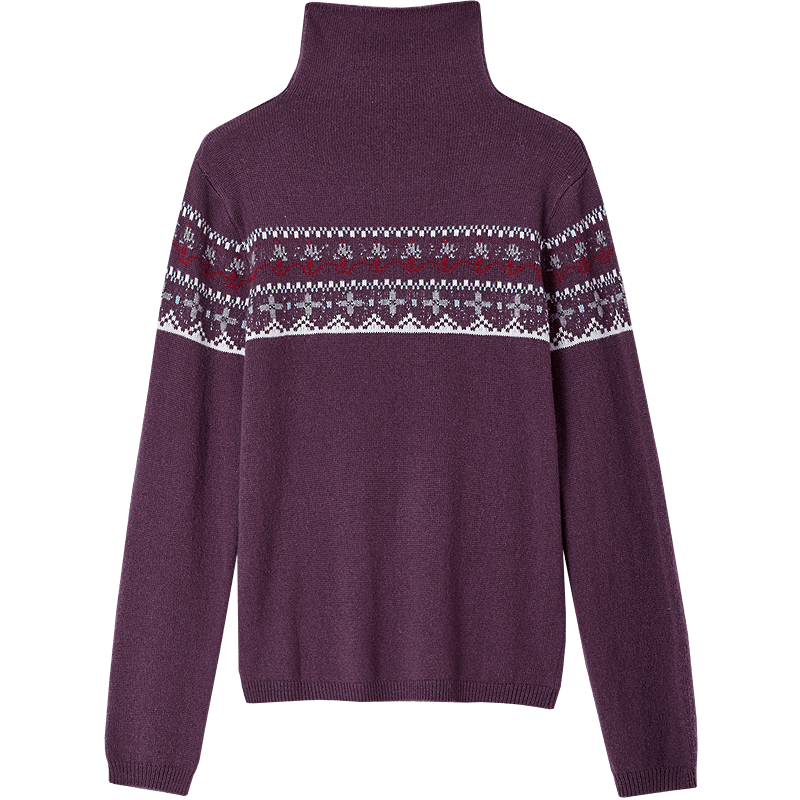 Demana [Qianrou] Winter Retro Fair Isle Jacquard Turtleneck Sweater Comfortable Lazy Knit Top for Women