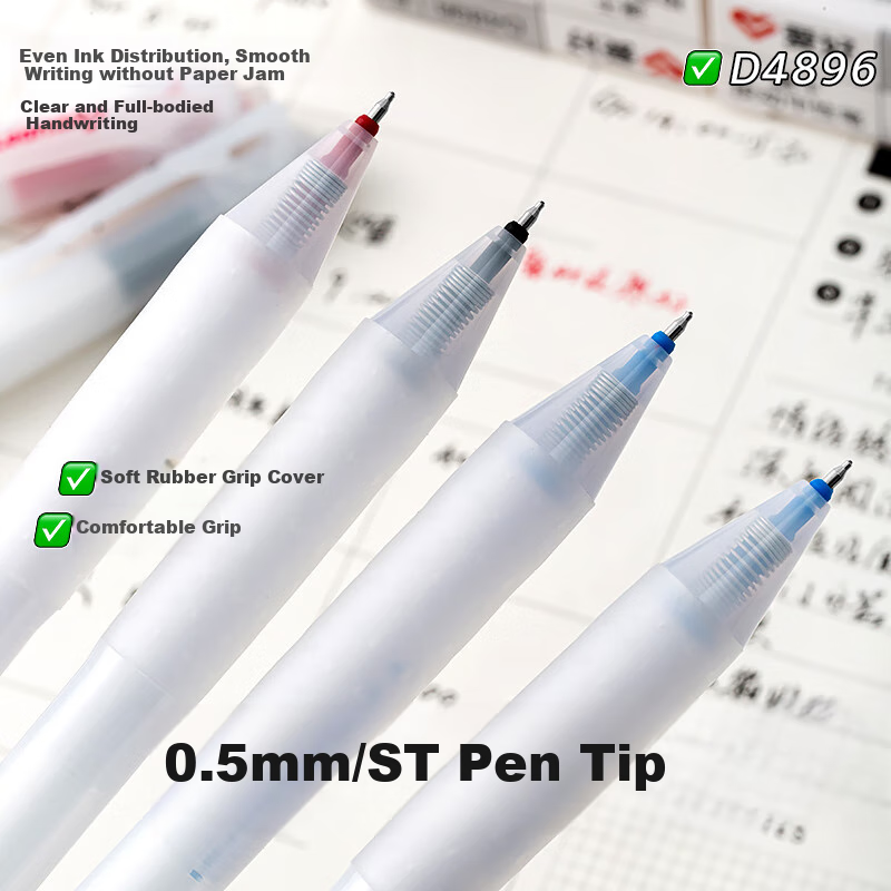 AIHAO [Back to School Essential] Retractable Gel Pen 0.5mm for Students' Exams And Practice, Business Office Black Pen Office Supplies, Black 6 Pcs D4896 10