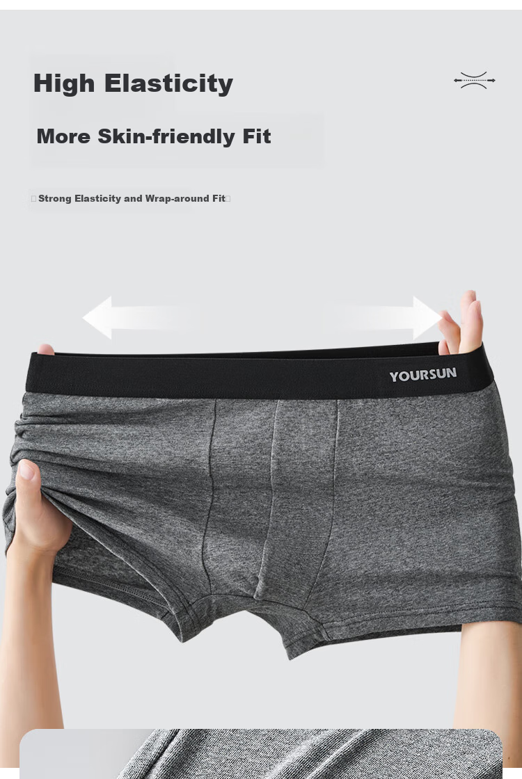 Yiershuang [Combed Cotton - Peace of Mind Quality] Men's Underwear, Pure Cotton 10A Antibacterial Boxer Briefs, Men's Shorts And Underpants 7