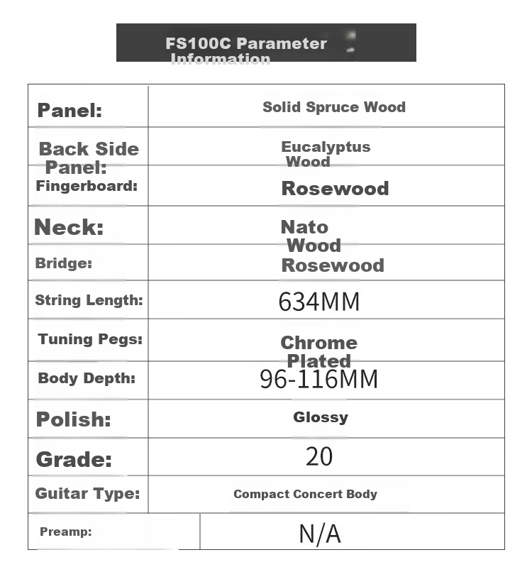 YAMAHA FS100C Acoustic Guitar for Beginners, Entry-Level Wooden Guitar for Men And Women, Musical Instrument, Cutaway 40-Inch 10