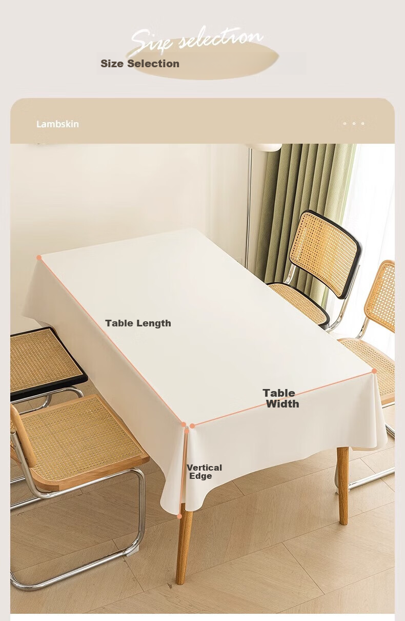 Jingxun Cream-Colored Tablecloth, Oil-Proof, Waterproof, Non-Slip, Washable Coffee Table Cover, Dining Table Cloth, Off-White, 1.4*1.8M 6