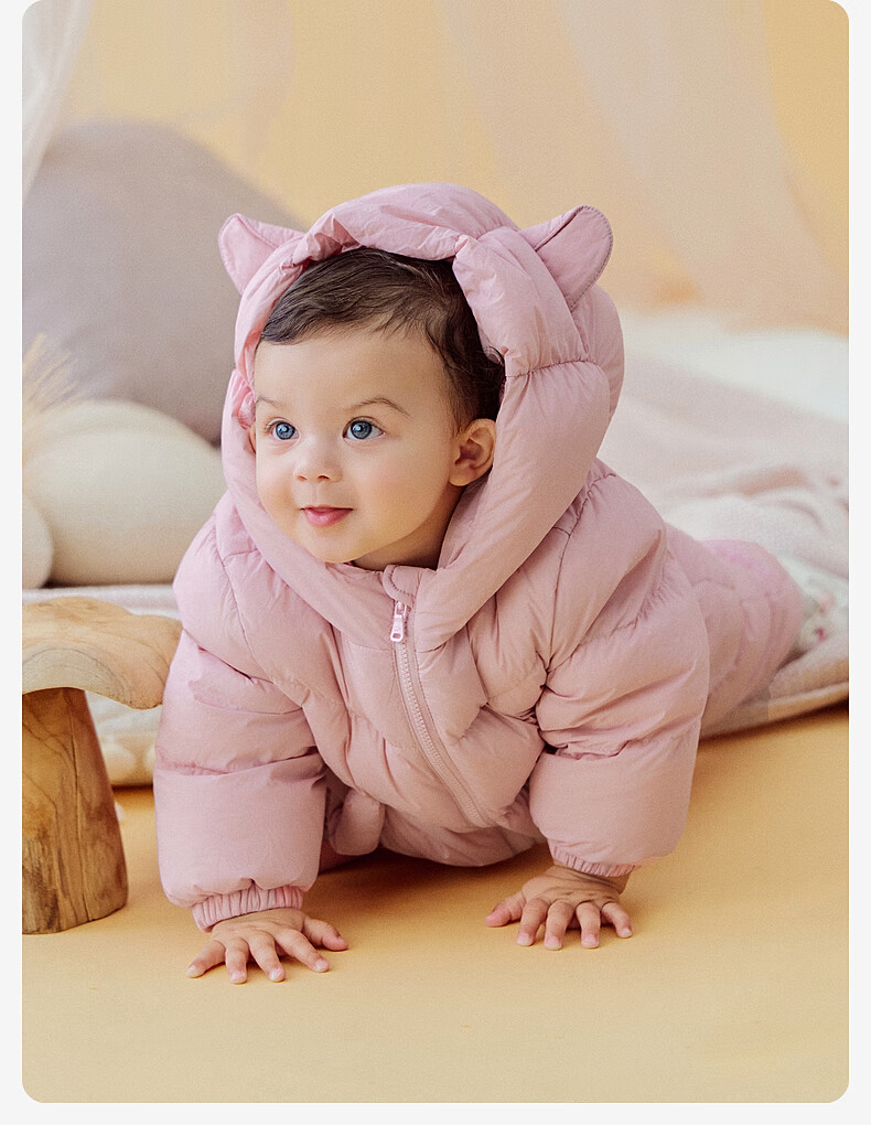 DAVE & BELLA Newborn Down Jumpsuit Autumn Winter Waterproof Romper for Baby Girls and Boys 4